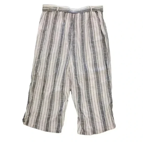 Urbanology Luxury Linen Collection Blend Wide Leg Capri Pants Size  XL - Picture 2 of 7